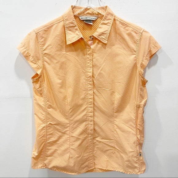 Exofficio Orange Short Sleeve Vented Button Down Shirt Medium - Picture 1 of 10